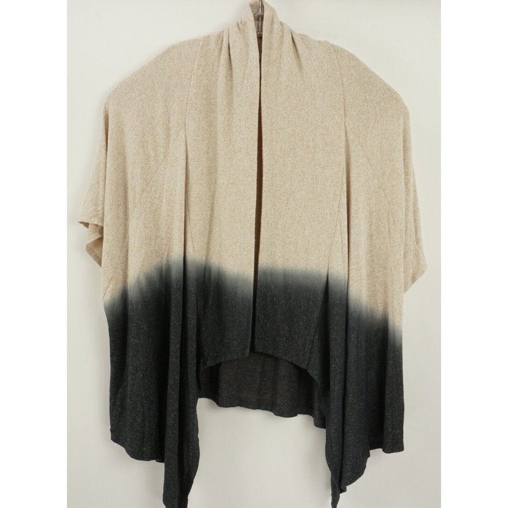 NWOT Status by Chenault Size L Ombre Dip Dye Open Front Draped Cardigan Sweater